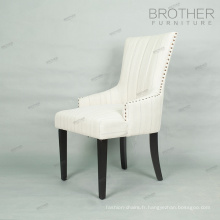 Wholesale blanc tissu couverture velours en bois cadre capitonné chaise